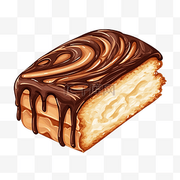 草莓蛋糕图片_里面有巧克力的面包插画