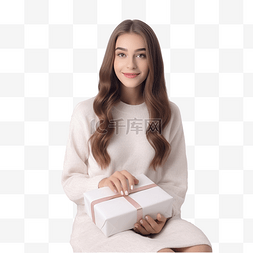 房间里的老人图片_圣诞装饰房间里的漂亮女孩，配有