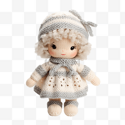 穿着圣诞针织毛衣的可爱布娃娃，