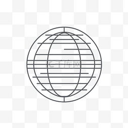 扁平地球轮廓图标的线网格 向量