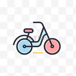 自行车彩色图片_白色背景上的彩色自行车线性图标