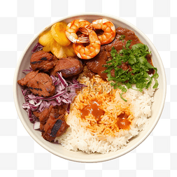 牛肉咖喱图片_菜单是米饭红豆咖喱调味虾和烤牛