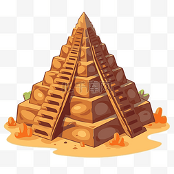 金字形神塔剪贴画卡通金字塔用沙