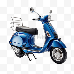 蓝色的摩托车图片_老海军蓝色踏板车