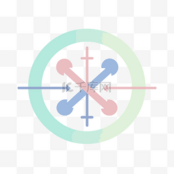 粉红色圆圈图片_粉红色圆圈和两个箭头上的蓝色十