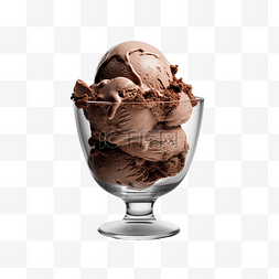 冷冻冷藏图片_用 ai 生成玻璃碗里的巧克力冰淇