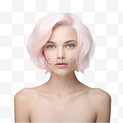 浅粉色肖像照片