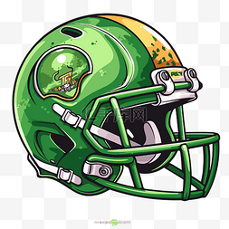绿色橄榄球头盔 向量