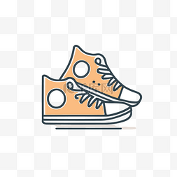橙色运动鞋内衬图标 向量