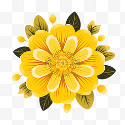 黄色复古花