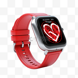 手表背景图片_3d 智能手表与心跳符号