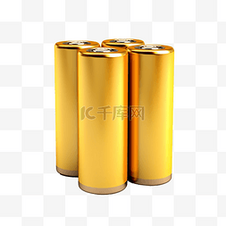 aa 尺寸电池黄色隔离空白可充电电