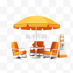 咖啡桌图片_3d 商店咖啡馆与咖啡桌伞沙发椅隔