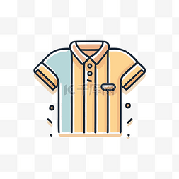polo衫平面图片_衬衫和衬衫的条纹线图标 向量