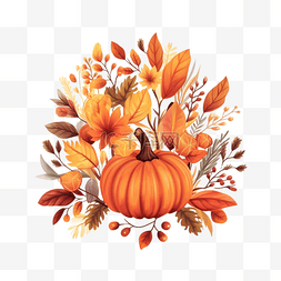 文字排版图片_手绘秋季色彩的感恩节快乐排版