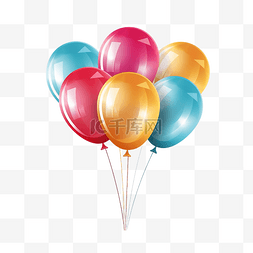 色彩缤纷的节日派对气球插画