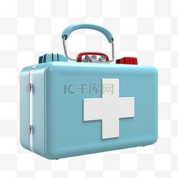 包药图片_插画3D药盒医疗救助包