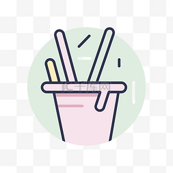 食品饮料图标 一个带有吸管的杯