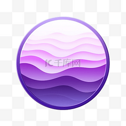 按钮正方形图片_紫色渐变波浪圈波浪圈按钮