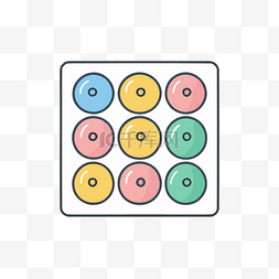 彩色球图片_多个甜甜圈图标图标说明 向量