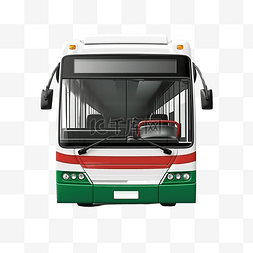 品牌文化图片_3D渲染泰国城市巴士红绿白色前视