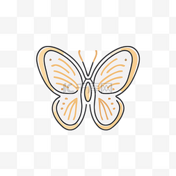 蝴蝶的线条图像具有金色色调 向