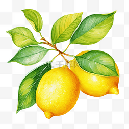 柠檬插画彩色画