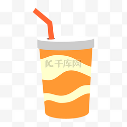 橙汁纸杯橙色果汁