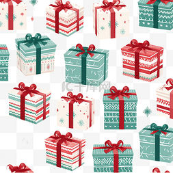 圣诞假期无缝针织图案与礼物盒