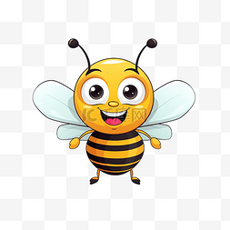 卡通轮廓可爱的蜜蜂