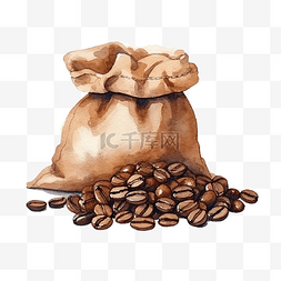 豆果图片_水彩咖啡袋
