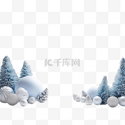 k图片_雪山前雪堆中的圣诞装饰品冬季圣