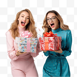 大礼盒图片_白人夫妇的女朋友在圣诞节和生日