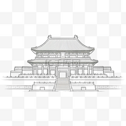 立面图图片_故宫地标前立面图轮廓简图