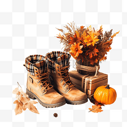 法兰绒靴子篝火欢迎秋天聚集的时