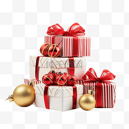 铃儿图片_装饰圣诞组红白礼物和金色铃儿响