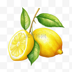 柠檬酸图片_水彩柠檬酸剪贴画