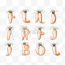 英文排版图片_英文字母表所有字母可爱胡萝卜主