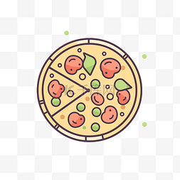 一片披萨形状的披萨图标 向量