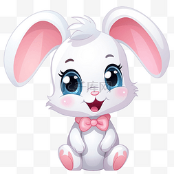 卡通兔子灰色白色图片_儿童可爱兔子卡通人物的剪贴画插