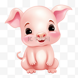 猪卡通动物形象图片_猪脚卡通可爱动物png文件