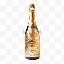 泡酒图片_装饰瓶金色香槟