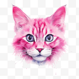 可爱的粉红色猫脸