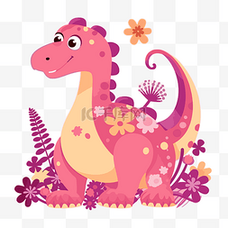 粉紅色的恐龍 向量