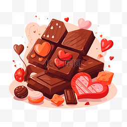 卡通巧克力棒图片_情人节巧克力剪贴画巧克力棒和其