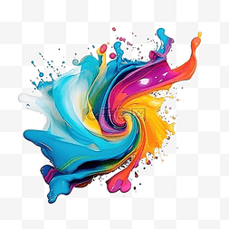 液体丙烯酸涂料运动流漩涡和油漆