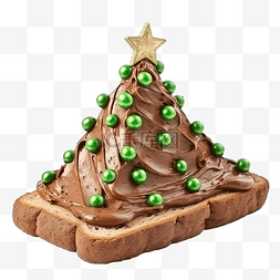 面包吐司配巧克力奶油黄油和圣诞