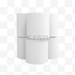 准备在厕所或卫生间使用的三卷白