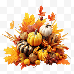 感恩节或万圣节的秋季装饰