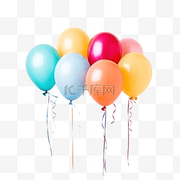 放气球图片_为孩子们的生日聚会用绳子绑着彩